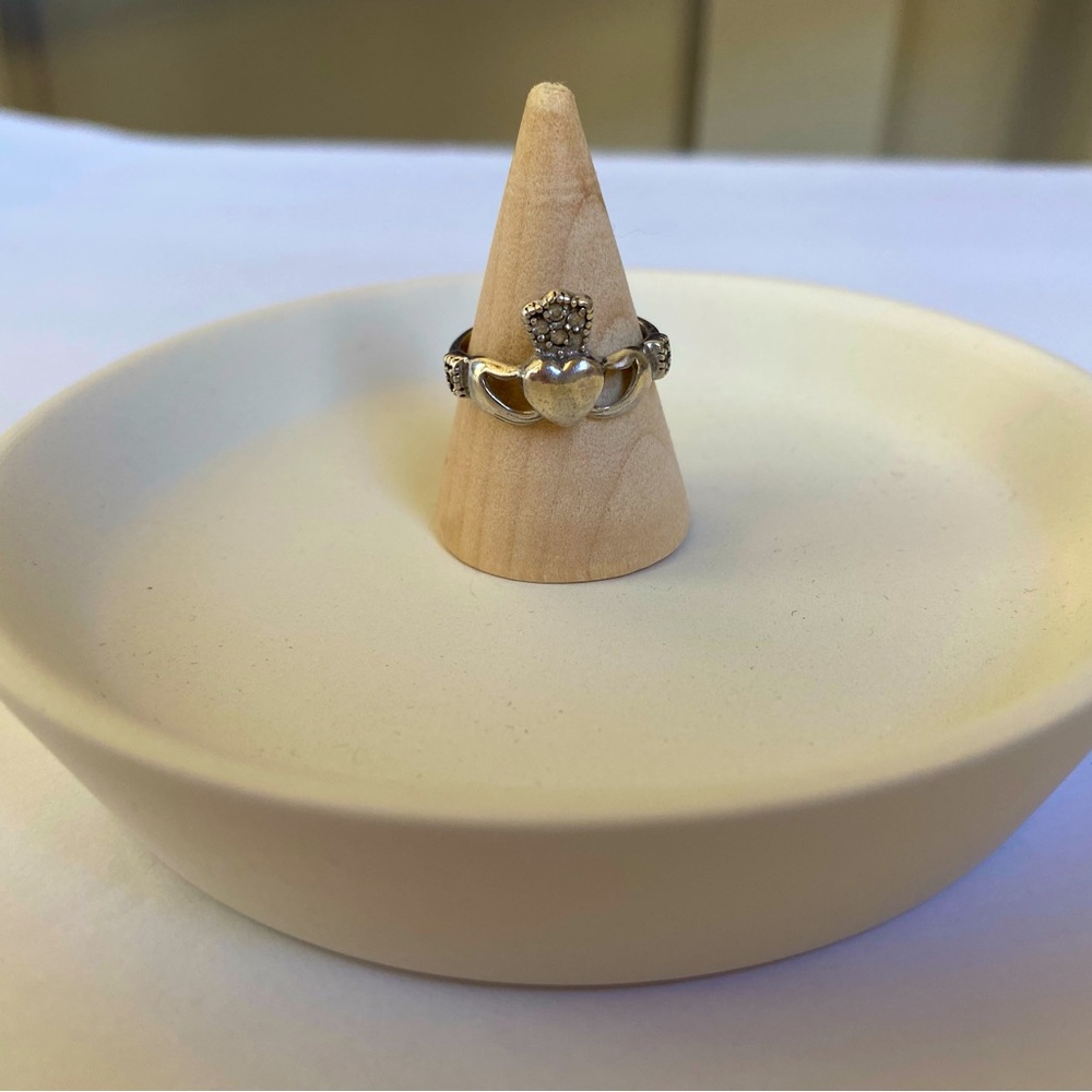 Irish Claddagh Ring - Size 6 Promise Ring - Stamped Sterling Silver